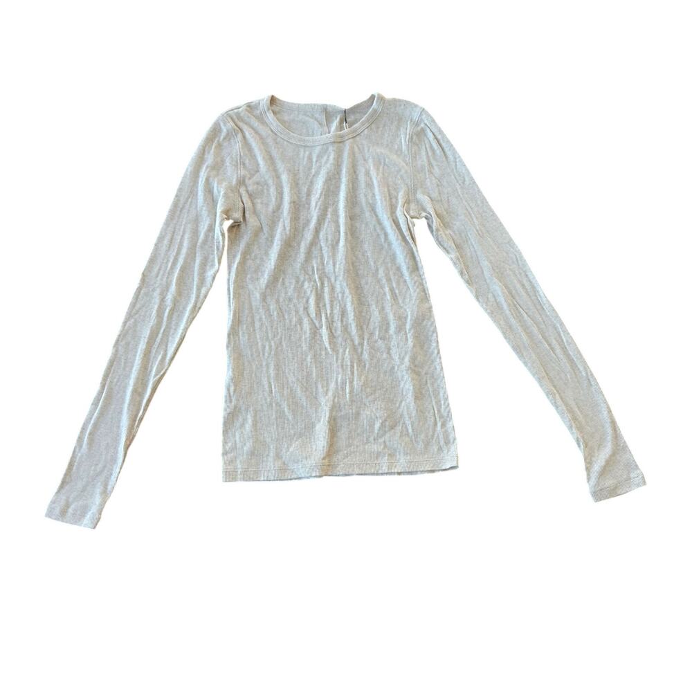 Everlane Luxe Rib Long Sleeve Crew Neck Shirt Size S NWT